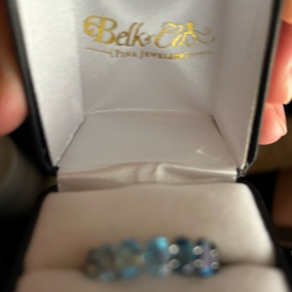Ombré blue topaz silver ring - Picture 2 of 3